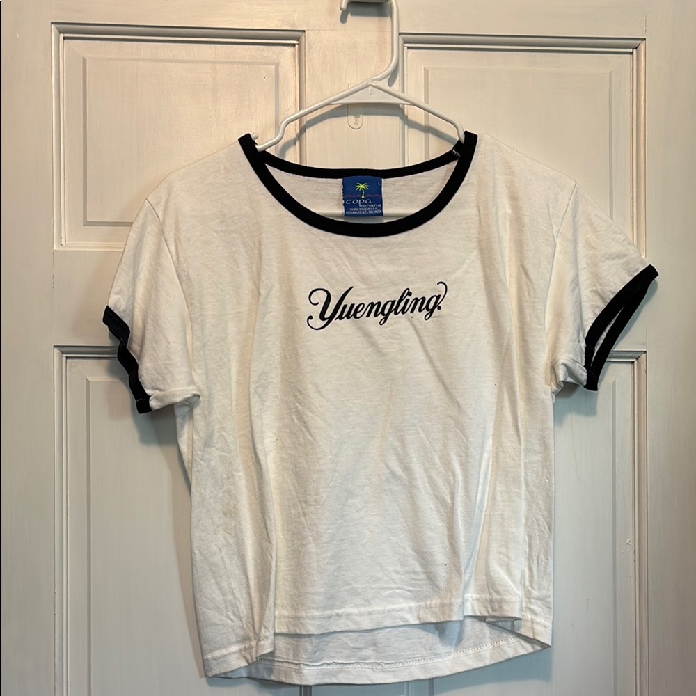 White and Black Crop Top